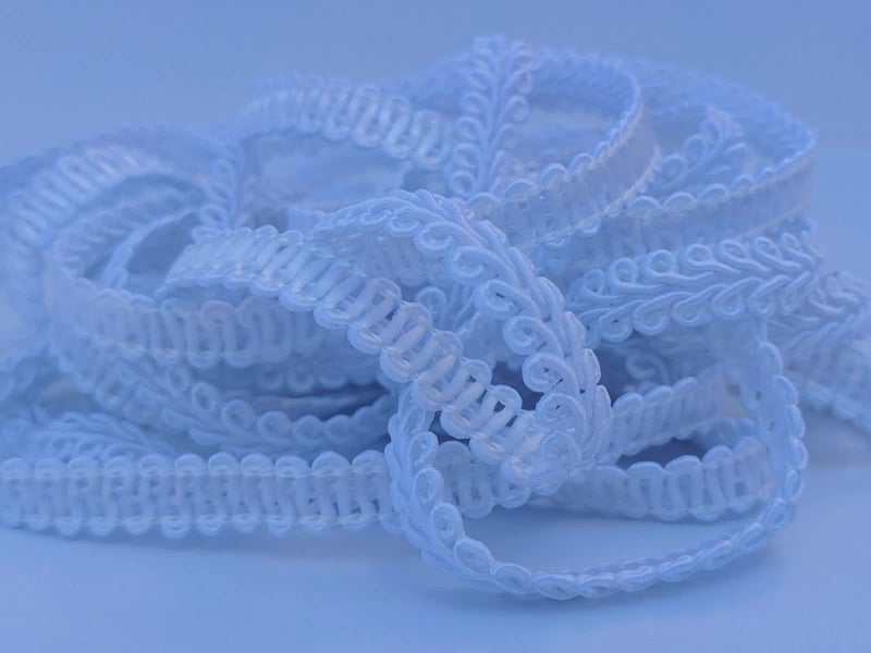 MONIDOOR 3/8 Inch Gimp Braid Trim 50 Yards for Upholstery Costume DIY Crafts (1309 White) - Image 2